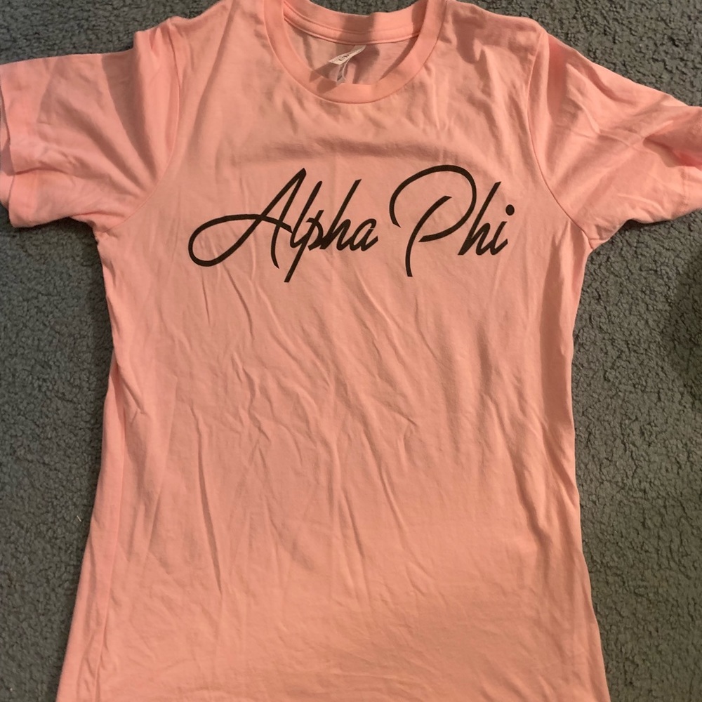 Alpha phi Pink t shirt size M never worn